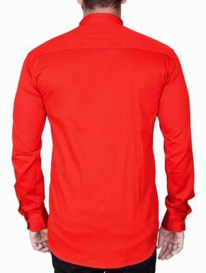 red cotton casual shirt - 15285391 - Standard Image - 3