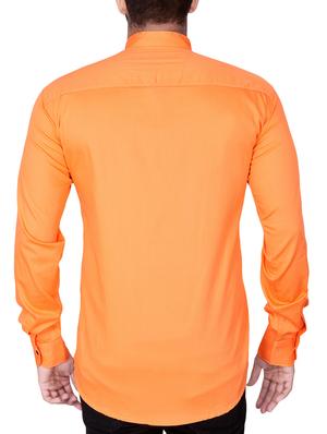 orange cotton casual shirt - 15285397 - Standard Image - 3