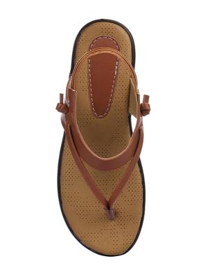 tan faux leather back strap sandals - 15285459 - Standard Image - 3