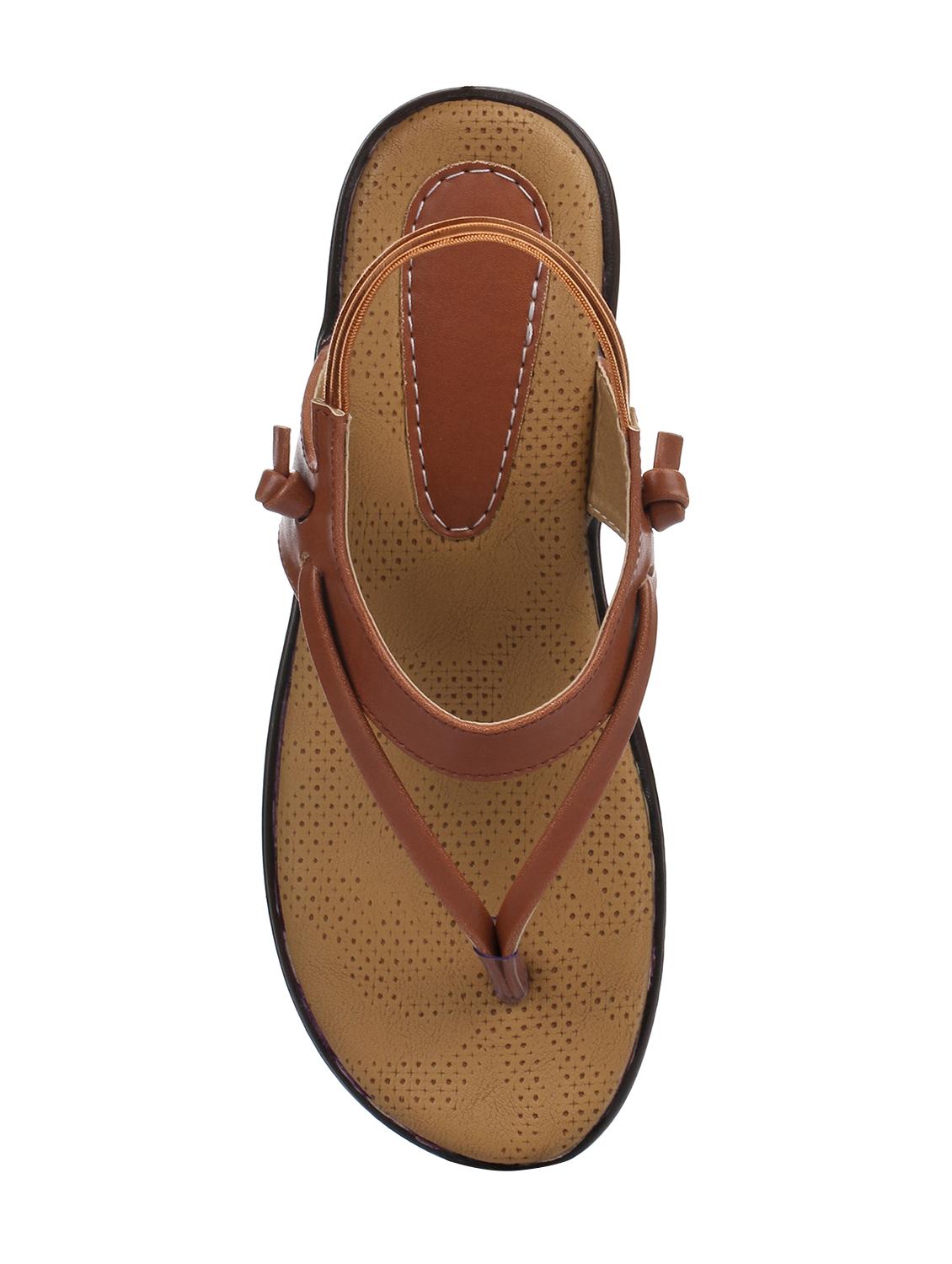 tan faux leather back strap sandals - 15285459 - Zoom Image - 3