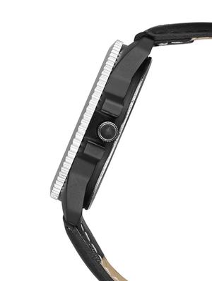 watch me day and date collection silver dial black leather strap watch for men and boys ddwm-028 - 15285530 - Standard Image - 2