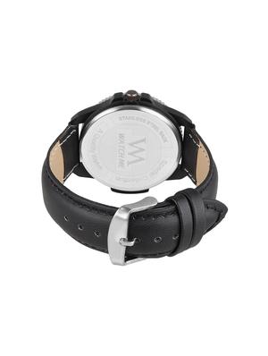watch me day and date collection silver dial black leather strap watch for men and boys ddwm-028 - 15285530 - Standard Image - 3