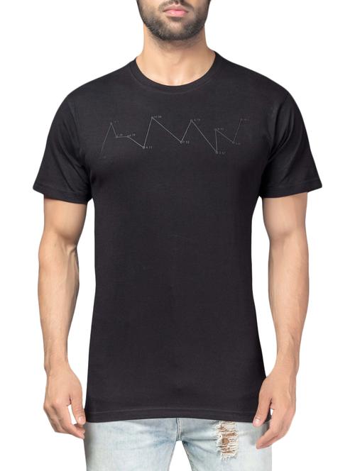 black cotton chest print t-shirt - 15286365 - Standard Image - 1