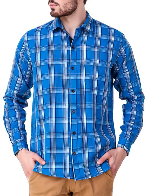 blue cotton casual shirt - 15286646 - Zoom Image - 1