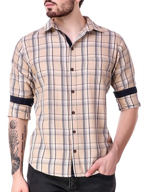beige cotton casual shirt - 15286648 - Standard Image - 1