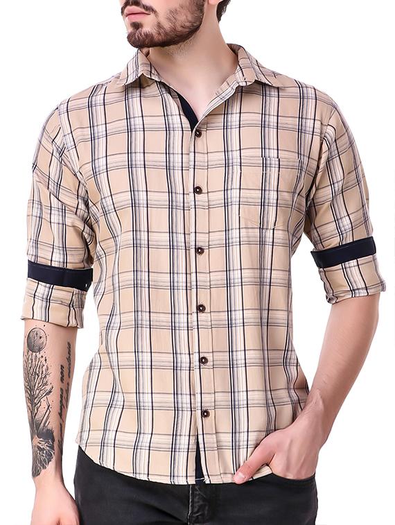 beige cotton casual shirt - 15286648 - Zoom Image - 1