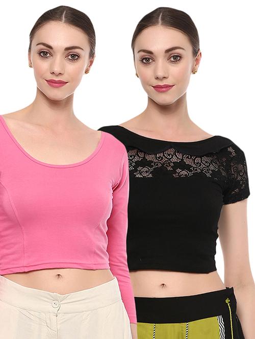 multi colored cotton combos blouse - 15287596 - Standard Image - 1