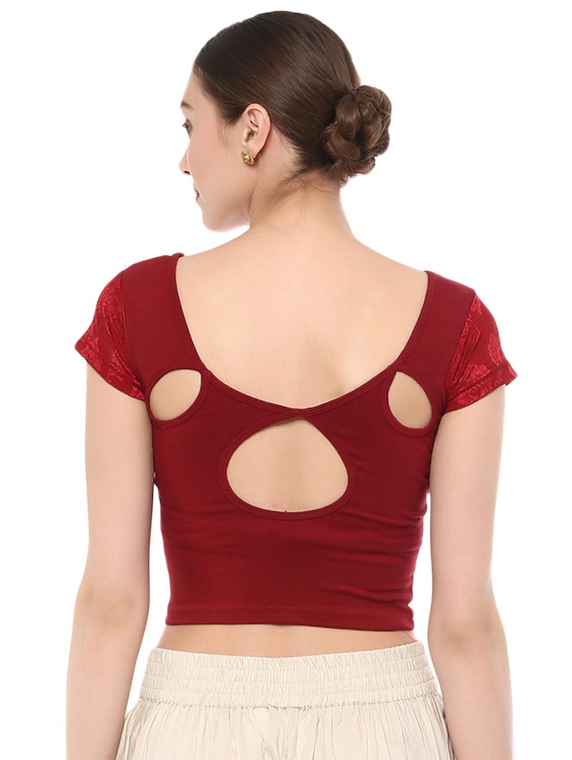 multi colored cotton lycra combos blouse - 15287694 - Zoom Image - 5