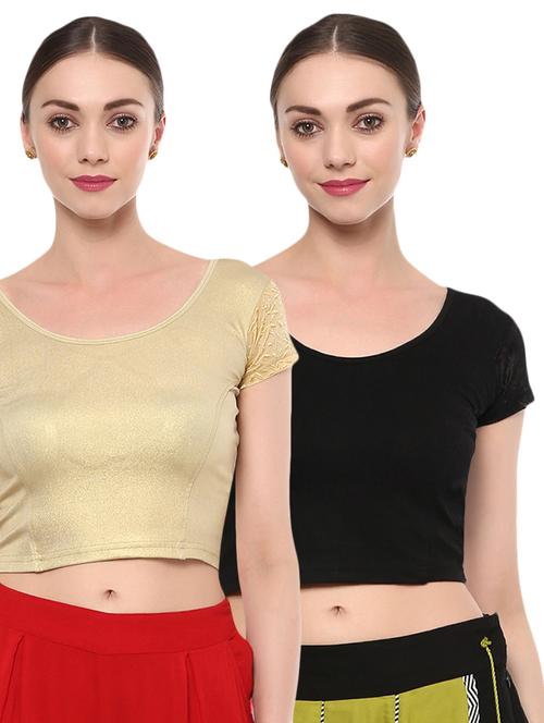 multi colored cotton lycra combos blouse - 15287773 - Standard Image - 1