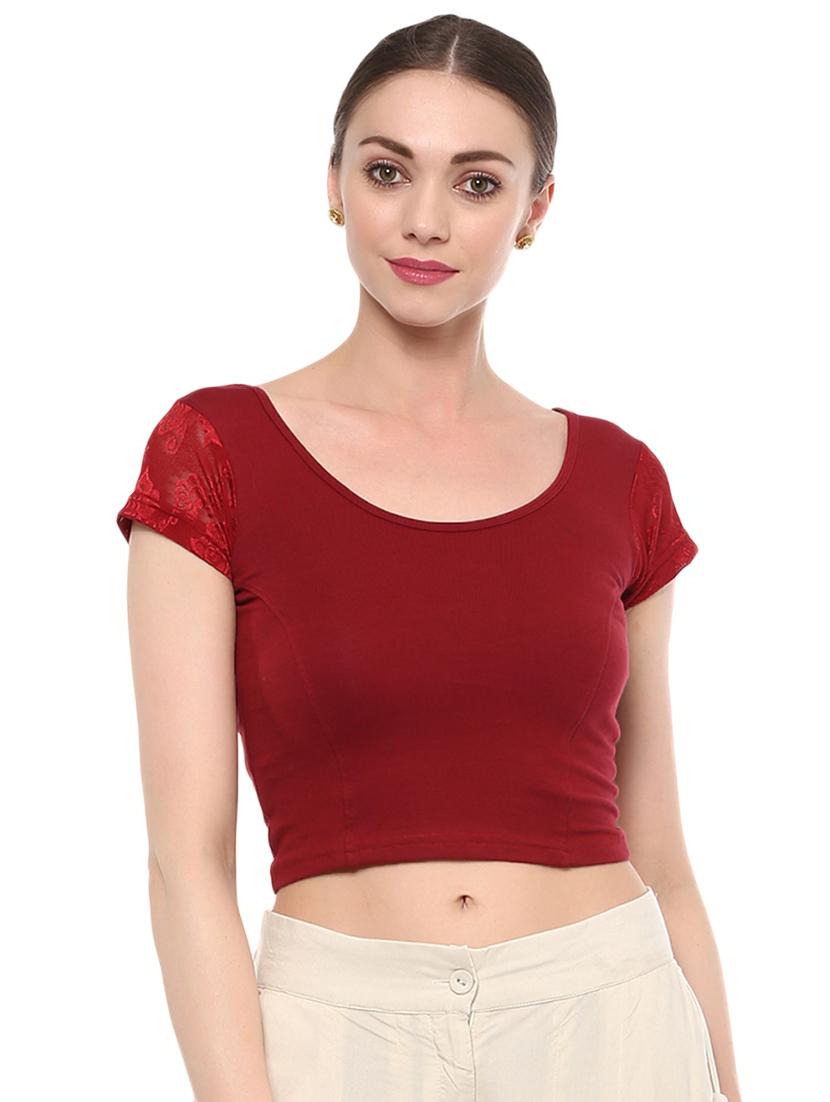 multi colored cotton lycra combos blouse - 15287774 - Zoom Image - 4