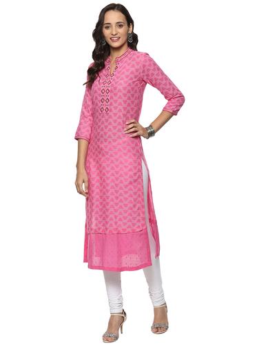 Embroidered straight kurta - 15288337 - Very Small Image - 1