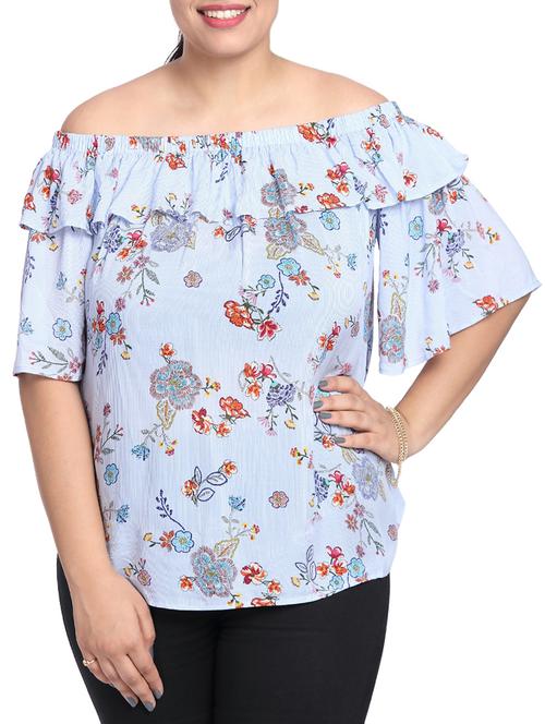 bell sleeved off shoulder floral top - 15288373 - Standard Image - 1