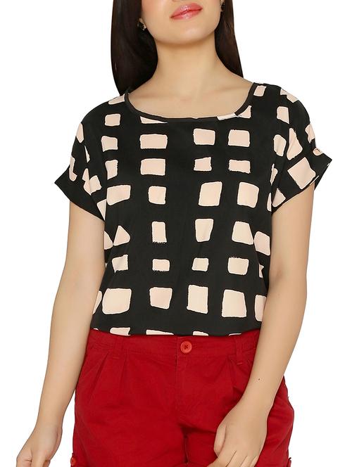 dolman sleeve checkered top - 15288439 - Standard Image - 1