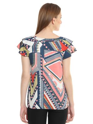 pink printed blouson crepe top - 15288486 - Standard Image - 3