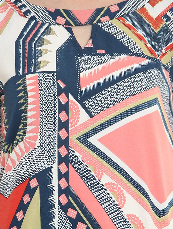 pink printed blouson crepe top - 15288486 - Zoom Image - 4