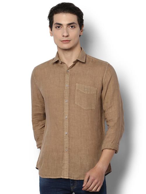 brown cotton casual shirt - 15289122 - Very Small Image - 1