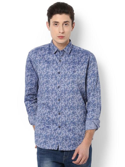 blue cotton casual shirt - 15289128 - Standard Image - 1