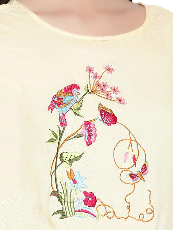 bell sleeved embroidered flared top - 15289238 - Zoom Image - 5