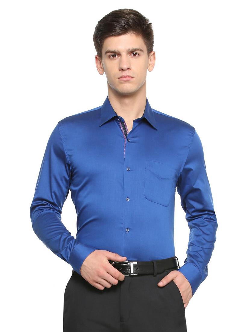 blue cotton formal shirt - 15289597 - Zoom Image - 1