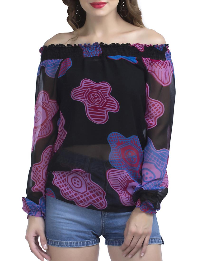 printed georgette top - 15290468 - Zoom Image - 1