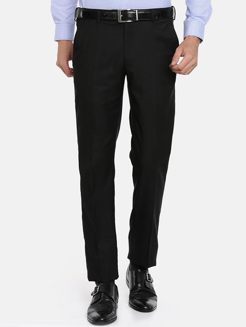 black viscose flat front formal trouser - 15290541 - Standard Image - 1