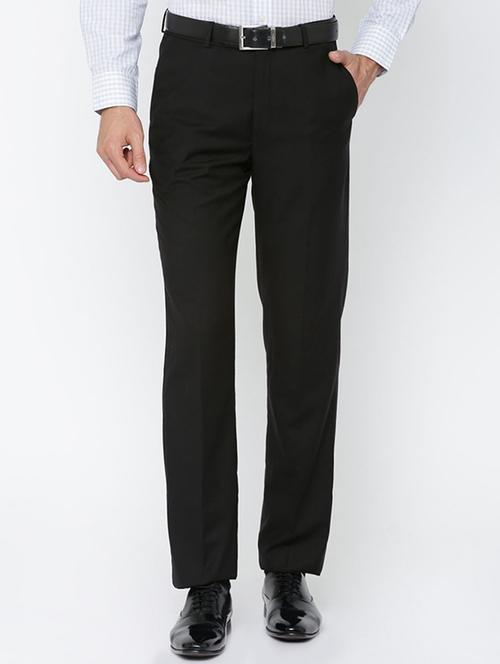 black viscose flat front formal trouser - 15290542 - Standard Image - 1