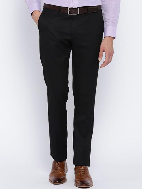 black viscose flat front formal trouser - 15290547 - Very Small Image - 1