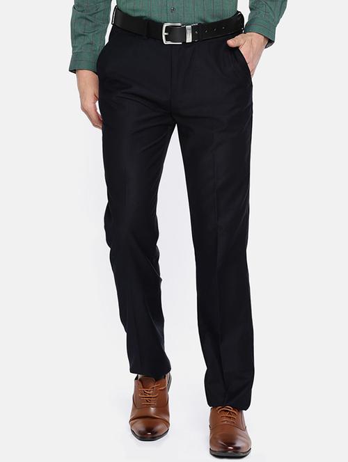 black viscose flat front formal trouser - 15290548 - Standard Image - 1
