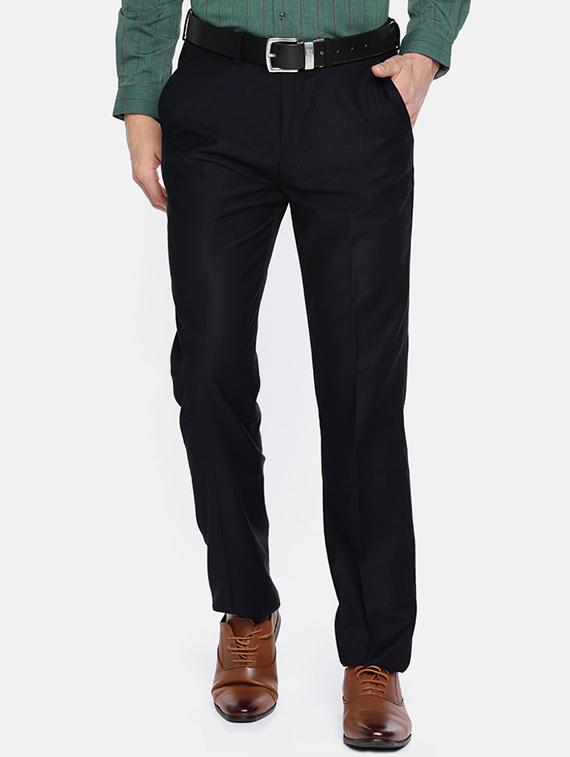 black viscose flat front formal trouser - 15290548 - Zoom Image - 1