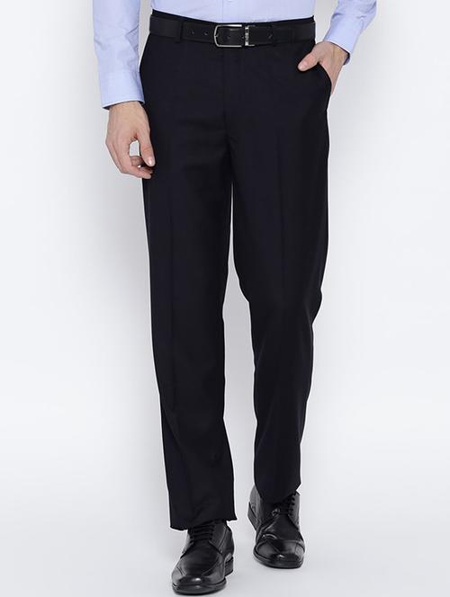 black viscose flat front formal trouser - 15290568 - Very Small Image - 1