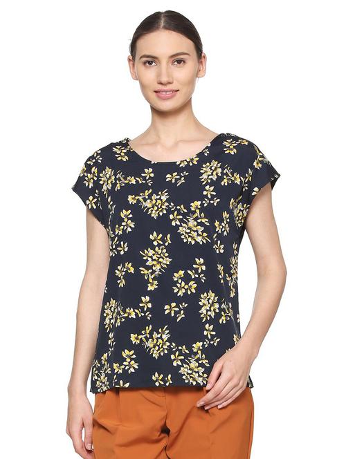 navy blue floral top - 15290728 - Very Small Image - 1
