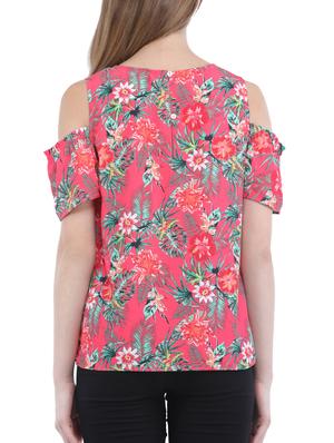 red floral printed top - 15290892 - Standard Image - 3