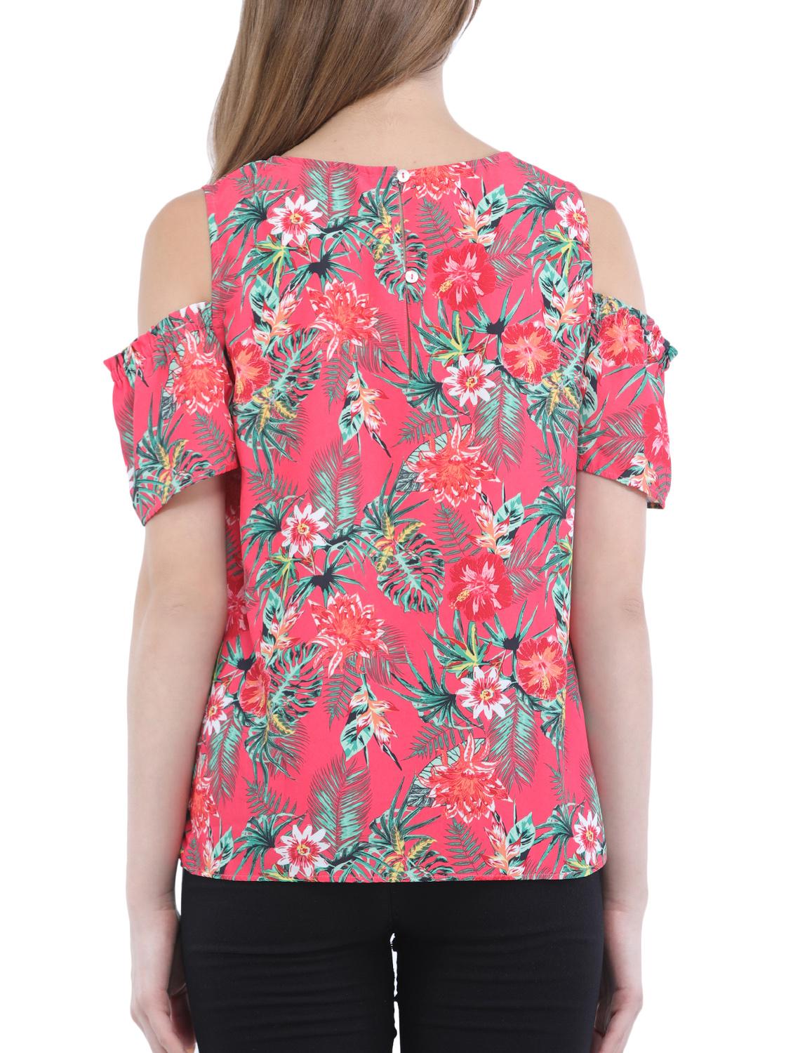 red floral printed top - 15290892 - Zoom Image - 3