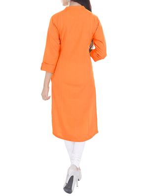 apricot straight kurta - 15291067 - Standard Image - 2