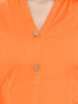 apricot straight kurta - 15291067 - Standard Image - 3