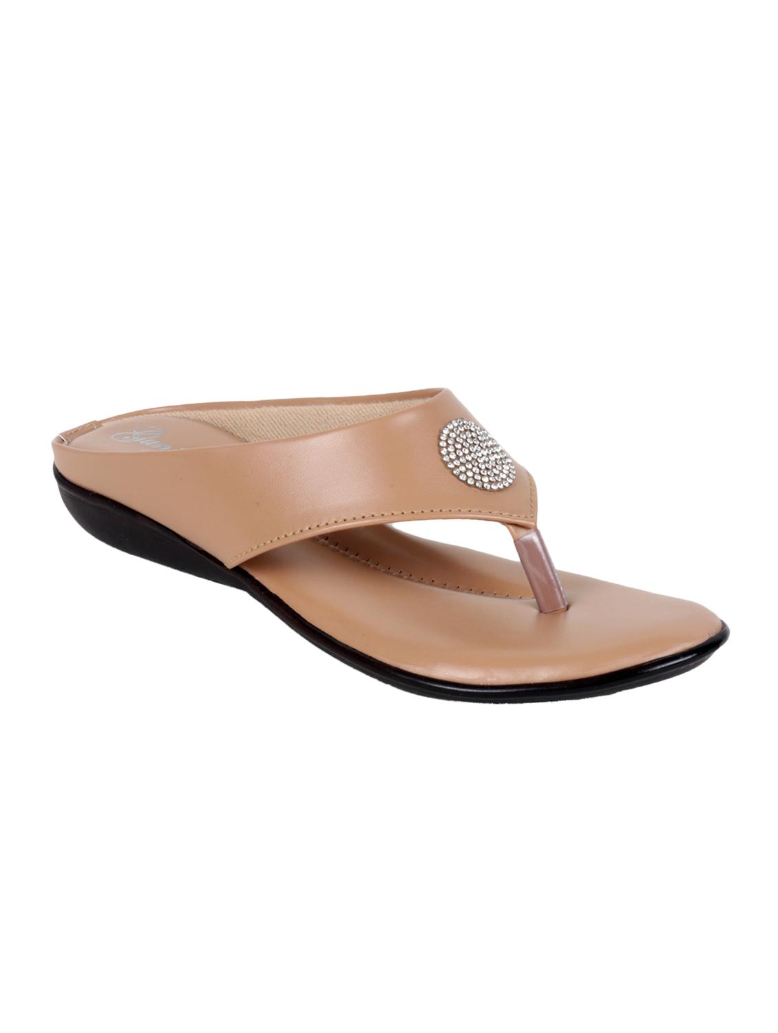 beige faux leather flip flops - 15291215 - Zoom Image - 1