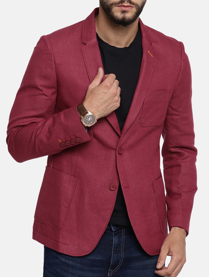 red cotton casual blazer - 15291946 - Zoom Image - 1