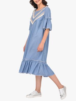 blue cotton shift dress - 15291968 - Standard Image - 2
