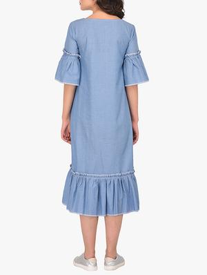 blue cotton shift dress - 15291968 - Standard Image - 3