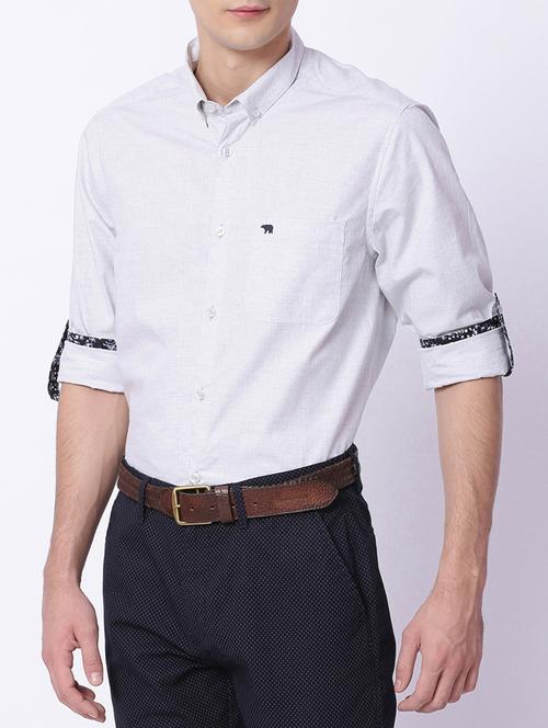 grey cotton casual shirt - 15292681 - Standard Image - 1