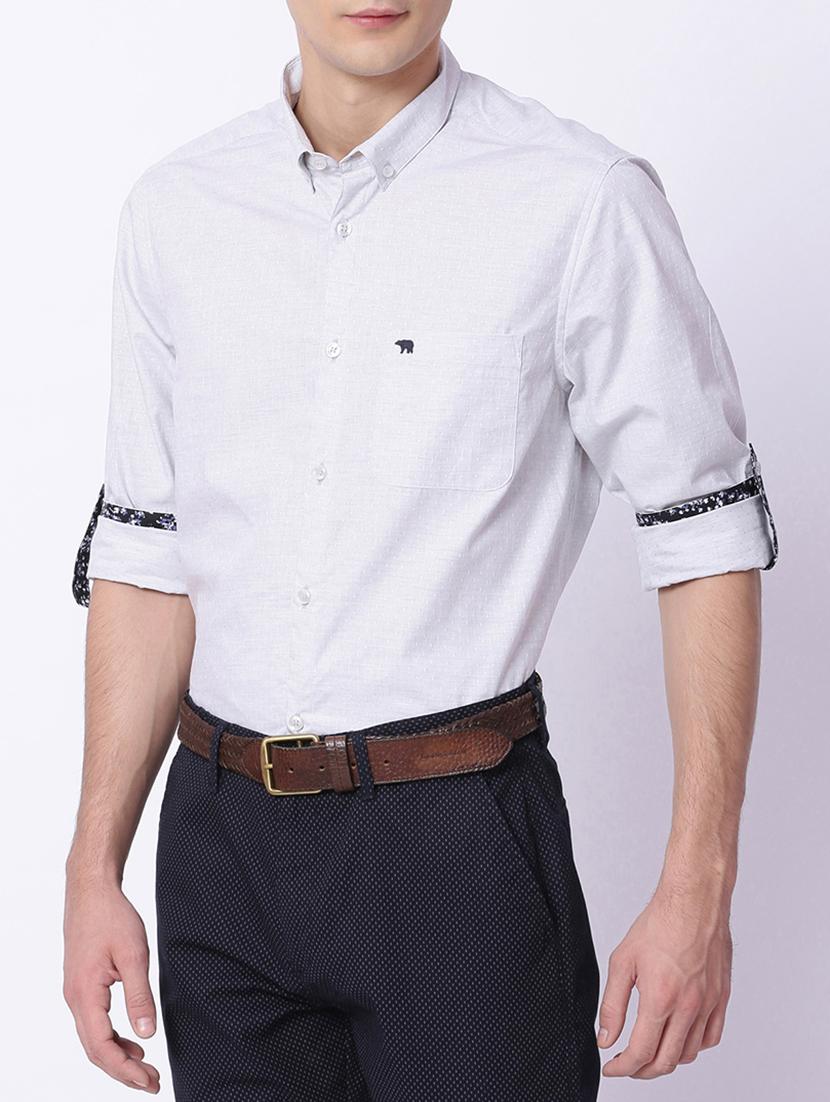 grey cotton casual shirt - 15292681 - Zoom Image - 1