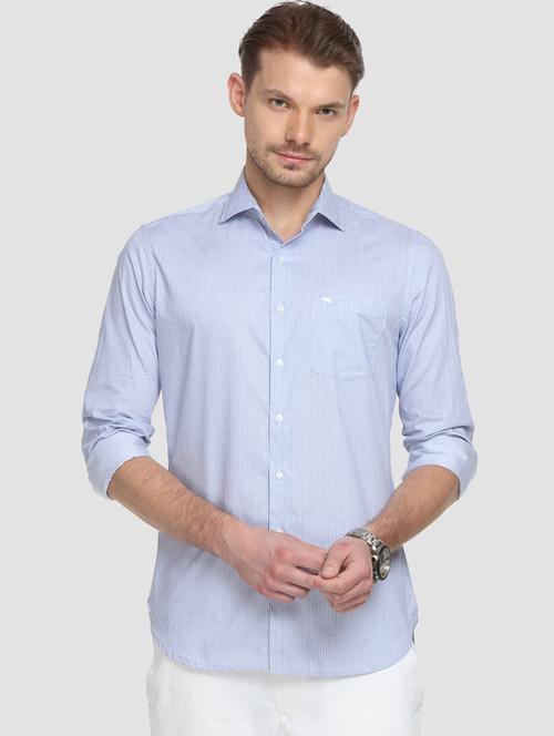 light blue striped casual shirt - 15292687 - Standard Image - 1