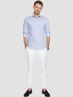 light blue striped casual shirt - 15292687 - Standard Image - 4