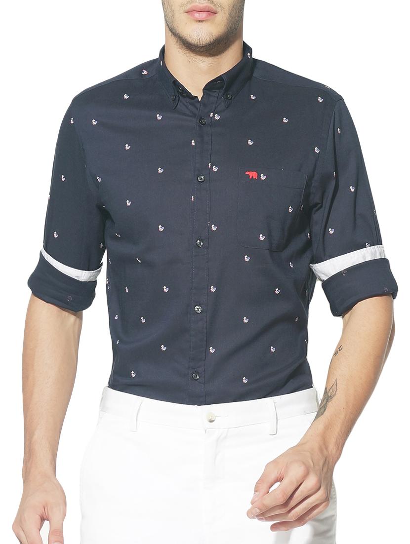 blue cotton casual shirt - 15292718 - Zoom Image - 1