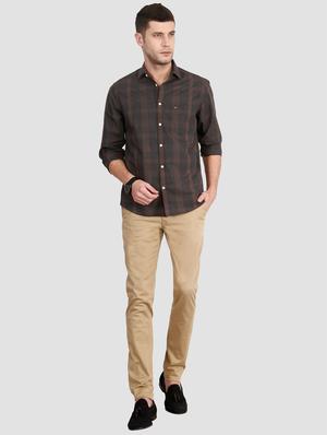 brown checkered casual shirt - 15292722 - Standard Image - 4