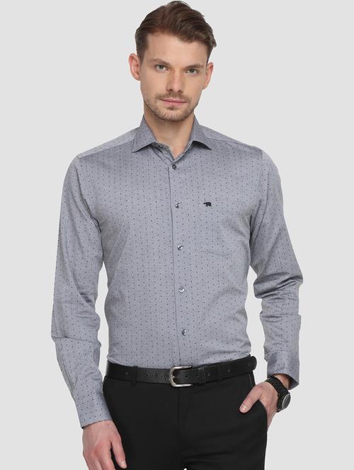 grey self design formal shirt - 15292727 - Standard Image - 1