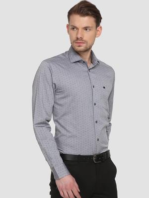 grey self design formal shirt - 15292727 - Standard Image - 2