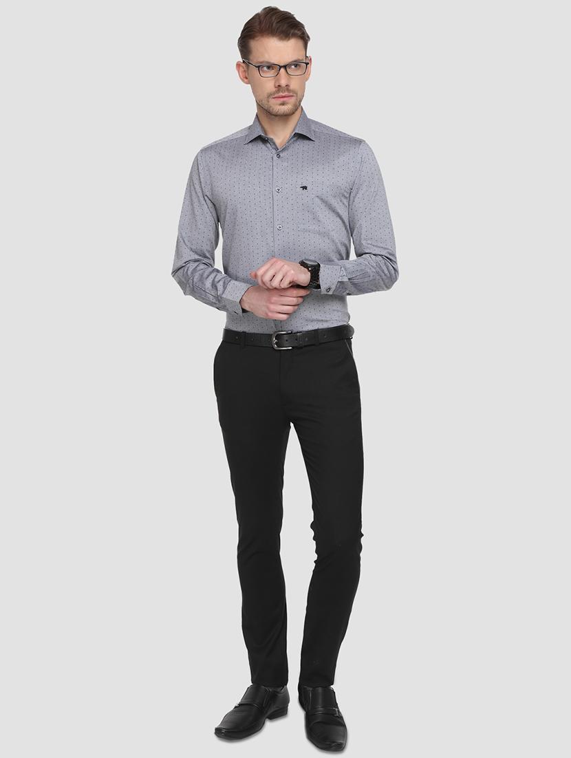 grey self design formal shirt - 15292727 - Zoom Image - 4