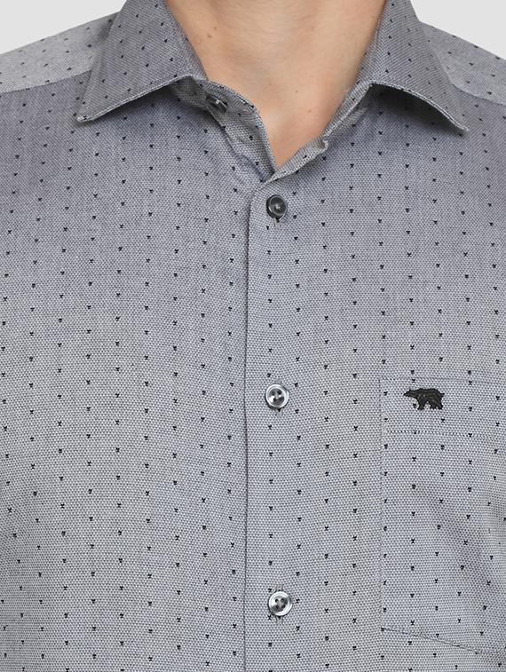 grey self design formal shirt - 15292727 - Zoom Image - 5