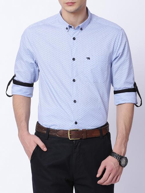 blue cotton casual shirt - 15292771 - Standard Image - 1